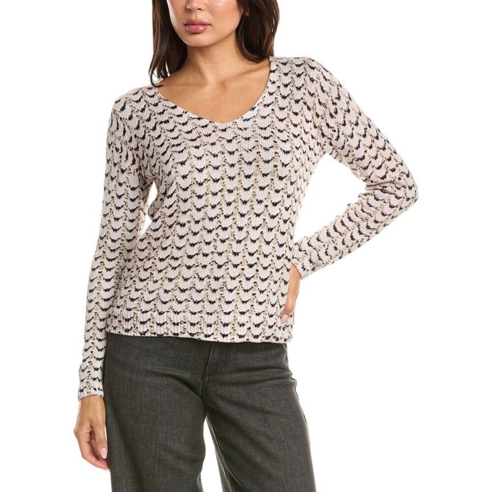 Nic+Zoe Womens  Mosaica Cord Sweater, Pink